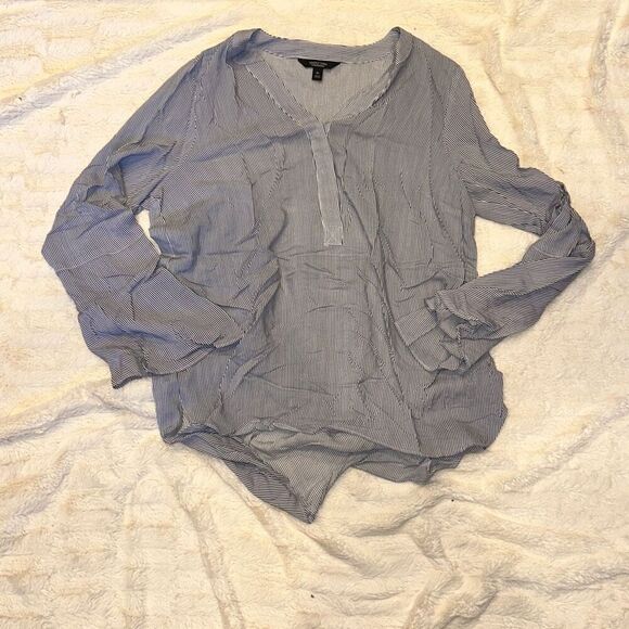 Simply Vera VERAWANG sloped blouseâwith flowing sleeves | Sz M - Picture 2 of 7